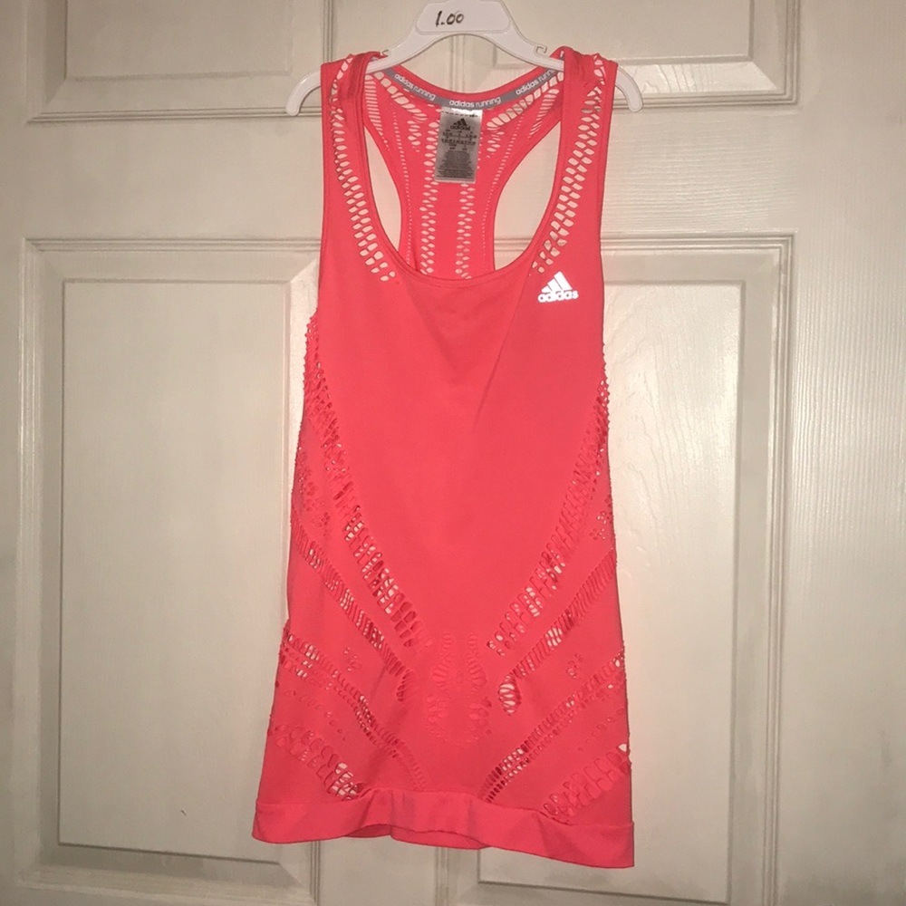 Ripped Pink Adidas Tank Top